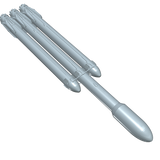 SpaceX Falcon Heavy 3d Rendering Laying Flat