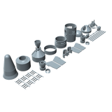 Gemini Titan II Builders Kit 3d Rendering of part angled