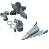 Angled part for Dyna-soar model rocket kit