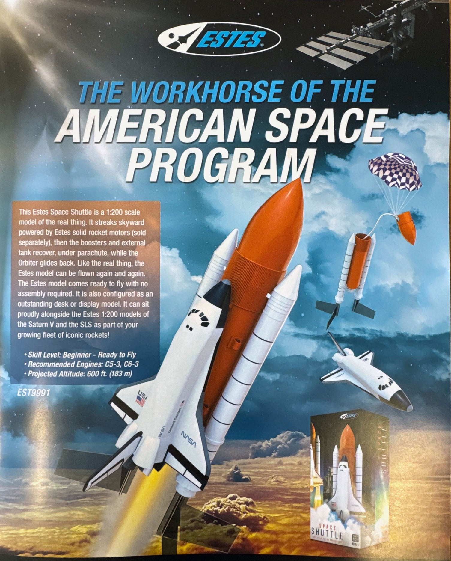 Estes Rockets Scale Models Estes Space Shuttle Kit NASA SLS Model Rocket Kit (1:200 Scale, 18mm,