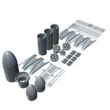 SpaceX Falcon Heavy 3d Rendering model kit parts
