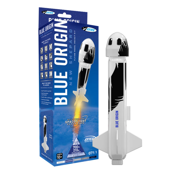 Estes Rockets Blue Origin Shepard Builder Model Rocket Kit in retail packaging
